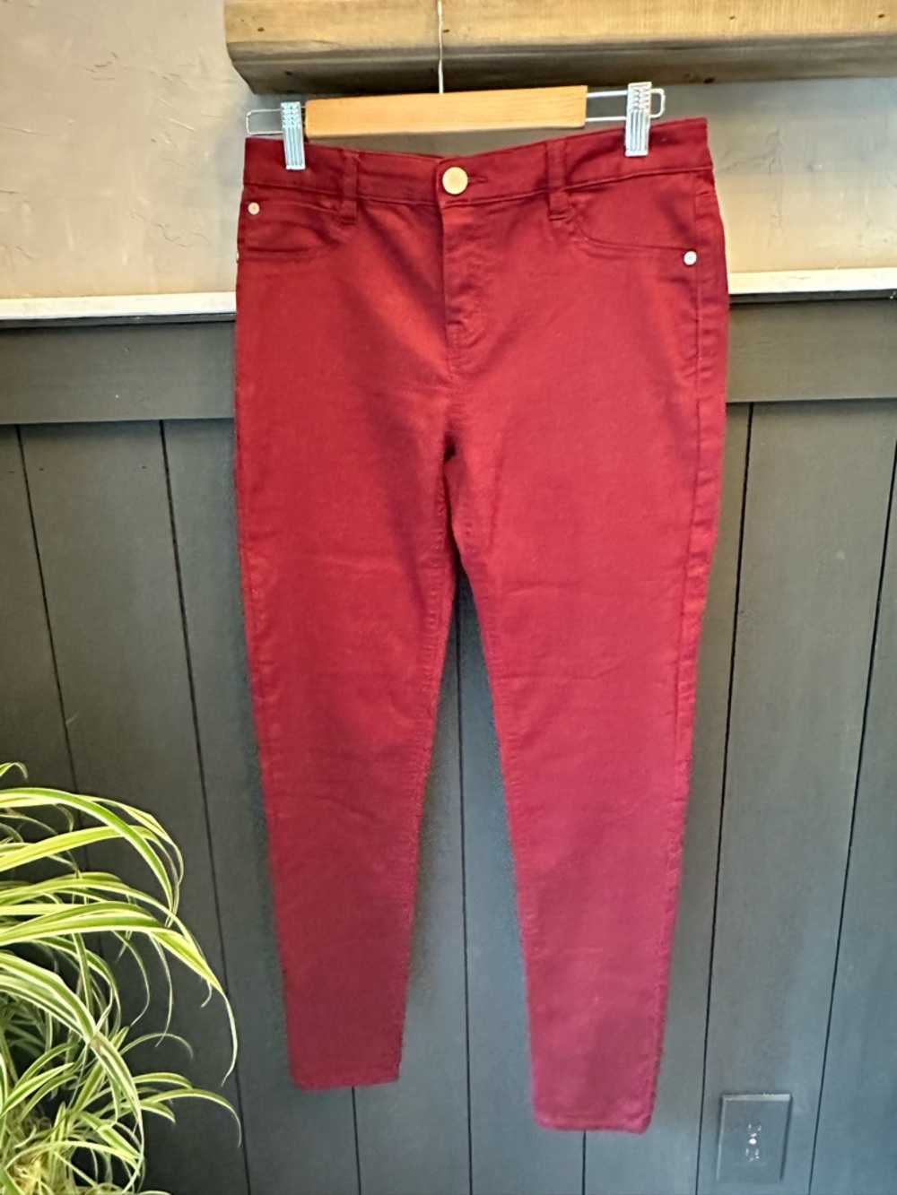 Tinseltown Burgundy Skinny Jeans‎ Size 7 Wine Color Stretch Denim